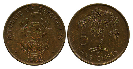 Image showing five cents, Republic Seyshelles, 1982