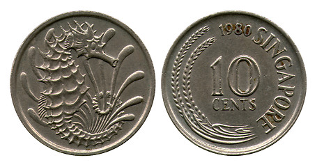 Image showing dime, Singapore, 1980