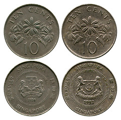 Image showing dime, Singapore, 1986, 1993