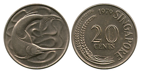 Image showing twenty cents, Singapore, 1979