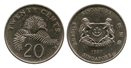 Image showing twenty cents, Singapore, 1997