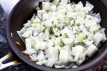 Image showing Pan of Sauted Onions