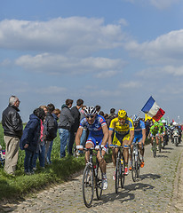 Image showing Group of Three Cyclists- Paris-Roubaix 2014