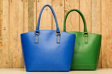 Image showing blue and green purse