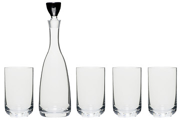 Image showing bottle and glass on white