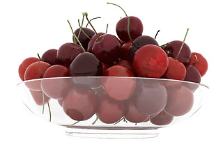 Image showing Sweet cherries on a plate