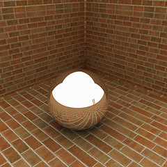 Image showing Chrome ball in the corner of a brick 