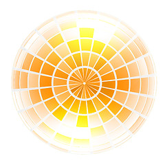 Image showing Yellow 3d globe icon with highlights 