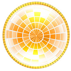 Image showing Yellow 3d globe icon with highlights 