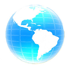 Image showing 3d globe icon with highlights 