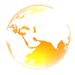 Image showing Yellow 3d globe icon with highlights 