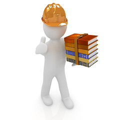 Image showing 3d man in a hard hat with thumb up presents the best technical l