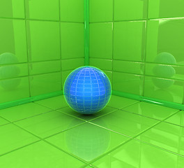 Image showing Corner in the room with ball 