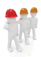 Image showing 3d mans in a hard hat with thumb up 