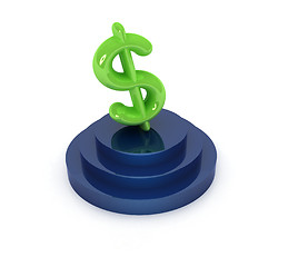 Image showing icon dollar sign on podium