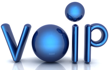 Image showing Word VoIP with 3D globe