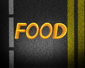 Image showing Asphalt abstract background with 3d text 