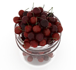 Image showing Bank of fresh cherries