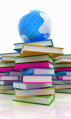 Image showing Colorful books and earth