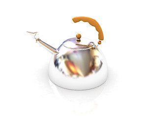 Image showing Glossy chrome kettle 