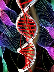 Image showing DNA structure model background 