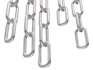 Image showing Metal chains on white