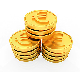 Image showing Gold euro coins