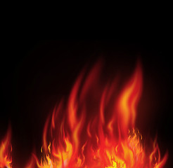 Image showing fire isolated over black