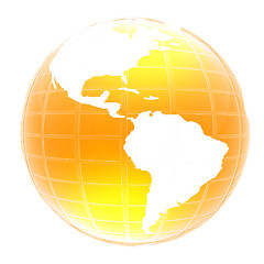 Image showing Yellow 3d globe icon with highlights 