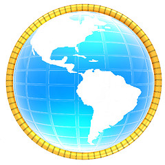 Image showing 3d globe icon with highlights 