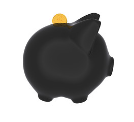 Image showing piggy bank and falling coins