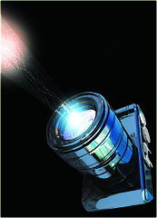 Image showing Photo camera with light flare special effect