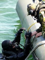 Image showing Military Diver On Mission