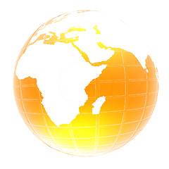 Image showing Yellow 3d globe icon with highlights 