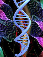 Image showing DNA structure model background 