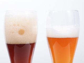 Image showing Two glasses of German beer