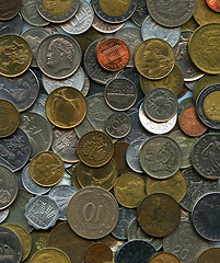 Image showing european and world coins background