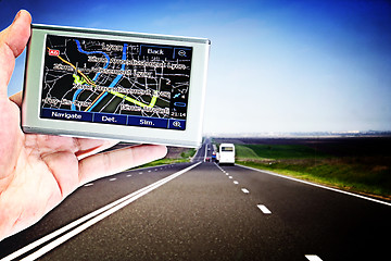 Image showing  gps in a man hand.