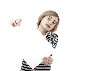 Image showing Woman holding a paper