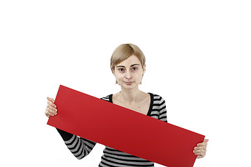 Image showing Woman holding a paper