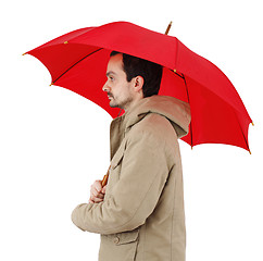 Image showing Man with umbrella