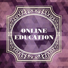 Image showing Online Education Concept. Vintage design.