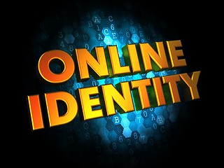 Image showing Online Identity - Gold 3D Words.