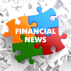 Image showing Financial News on Multicolor Puzzle.