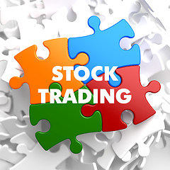 Image showing Stock Trading on Multicolor Puzzle.