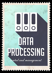 Image showing Data Processing on Blue in Flat Design.