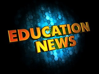 Image showing Education News - Gold 3D Words.