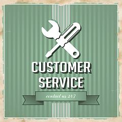 Image showing Customer Service Concept on Green in Flat Design.