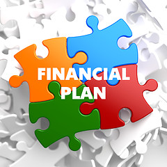 Image showing Financial Plan on Multicolor Puzzle.