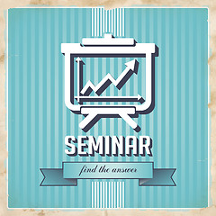 Image showing Seminar Concept on Blue in Flat Design.